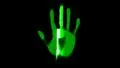 Hand scanner handprint fingerprint palm password id green HD Footage