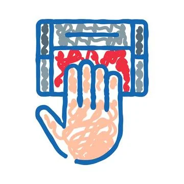 Hand scanning for biometric access identification technology Stock Illustration
