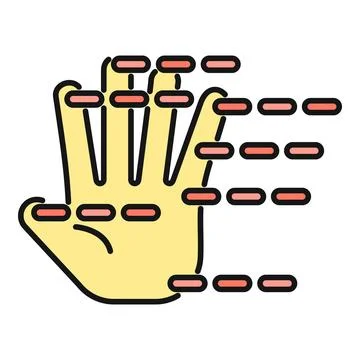 Hand scanning biometric data for security identification 스톡 일러스트