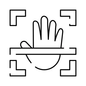 Hand scanning for biometric identification and digital security イラスト素材