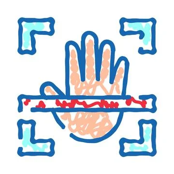 Hand scanning for biometric identification and security access Stock Illustration