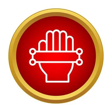 Hand scanning biometric identification icon symbolizing security technology Stock Illustration