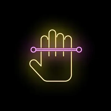 Hand scanning for biometric identity verification neon light Illustrazione stock