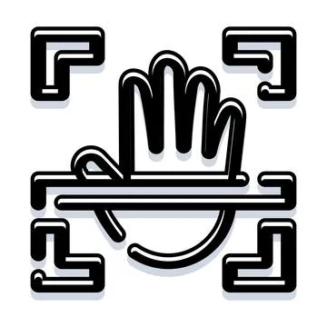 Hand scanning biometric security identity authentication technology Stock-Illustration