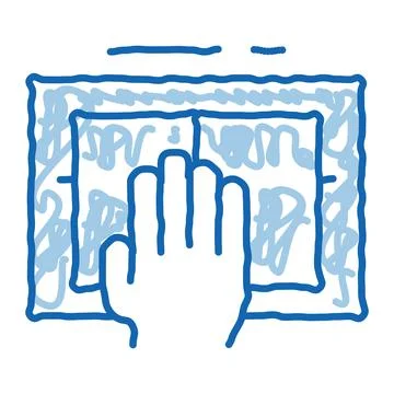 Hand Scanning doodle icon hand drawn illustration Stock-Illustration