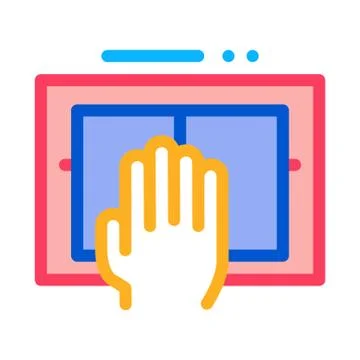 Hand Scanning Icon Vector Outline Illustration Stock-Illustration