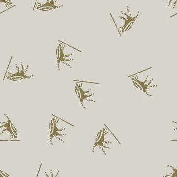 Hand scary zombie glyph vector seamless pattern Stock Illustration