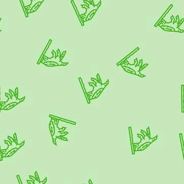 Hand scary zombie line vector seamless pattern Illustrazione stock