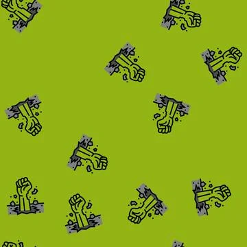 Hand scary zombie vector seamless pattern Stockillustratie