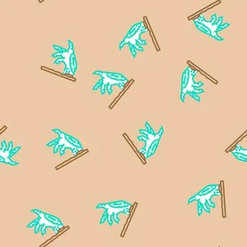 Hand scary zombie vector seamless pattern Stock Illustration