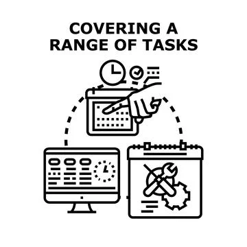 Hand scheduling tasks on calendar, demonstrating comprehensive service Stock Illustration