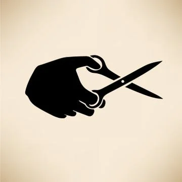 Hand with scissors Stock-Illustration