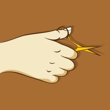 Hand with scissors Stock Illustration