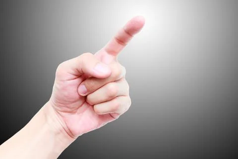 Hand on screen Stock Photos