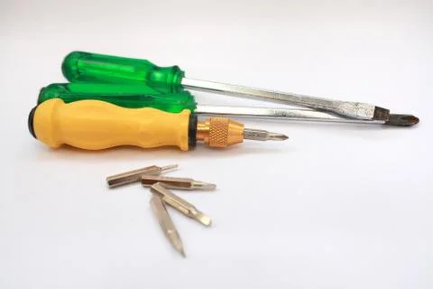 Hand screwdriver has many type of it. Stock Photos