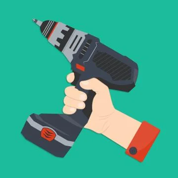 Hand with screwdriver Stock Illustration