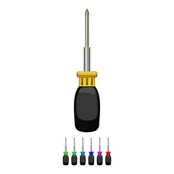 Hand screwdriver tool cartoon vector graphic Stock Illustration
