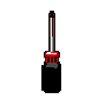 Hand screwdriver tool game pixel art vector illustration Stock Illustration