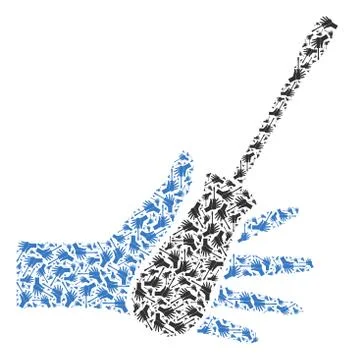 Hand with Screwdriver Vector Mosaic of Self Fractal Icons Illustrazione stock