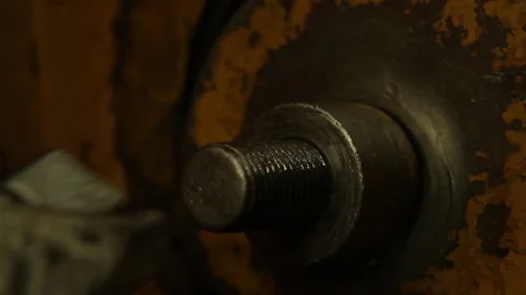 Hand screwing nut Stock Footage 77045034