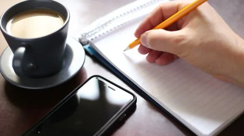 Hand scribble on a notbook Video stock 46740797