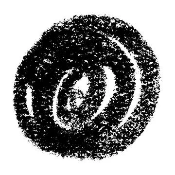 Hand-scribbled crayon circles with pastel texture. Paint oval shapes and wax Stock Illustration