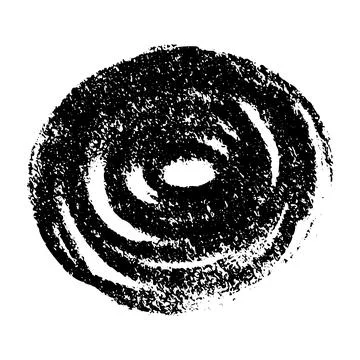 Hand-scribbled crayon circles with pastel texture. Paint oval shapes and wax Stock Illustration