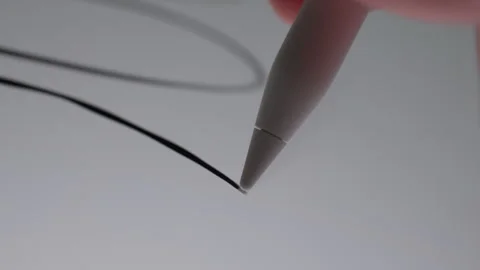 Hand Scribbling On Digital Tablet With Stylus Pen Stock Footage 308579202