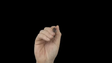 Hand scribbling on glass facing camera on black background Stock Footage 123499501
