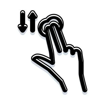 Hand scrolling gesture icon with up and down arrows Stock Illustration