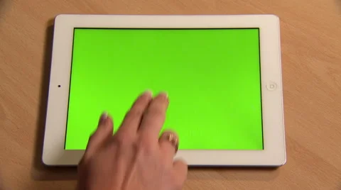 Hand Scrolling Upwards on Tablet Stock Footage 49117515
