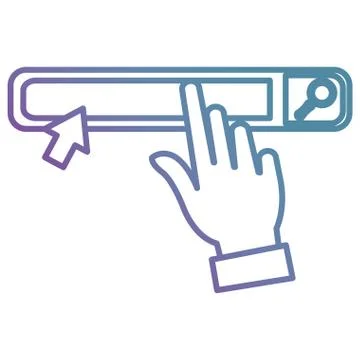 Hand with search bar browser interface イラスト素材