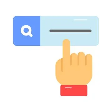 Hand with search bar, vector design of search engine optimization イラスト素材