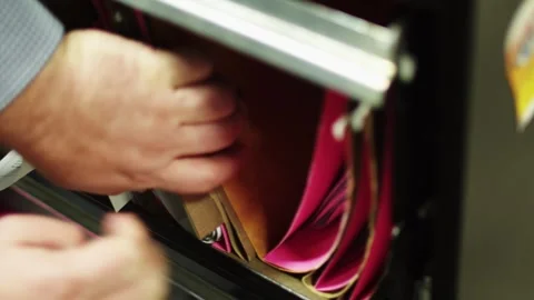 Hand Search Paper Stock Footage 273499171