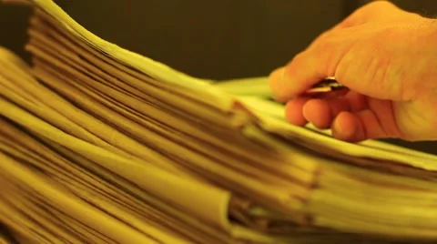 Hand searching documents Stock Footage 51969943