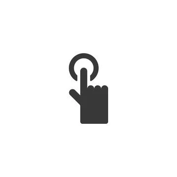 Hand selecting button. Finger touch and press the item. Isolated icon. Commer Illustrazione stock