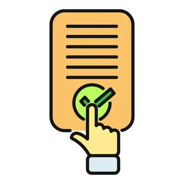 Hand selecting checkbox on ballot document for voting Stock Illustration