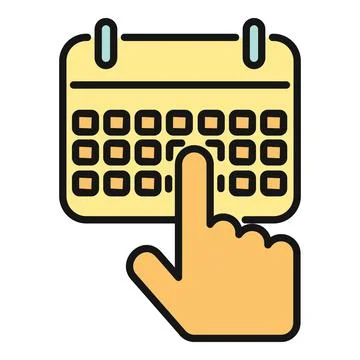 Hand selecting date on calendar application interface 스톡 일러스트