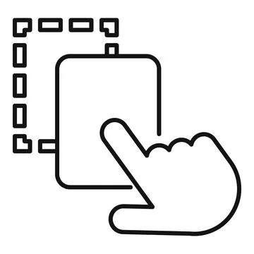 Hand selecting on digital tablet with dotted line showing movement Stock Illustration