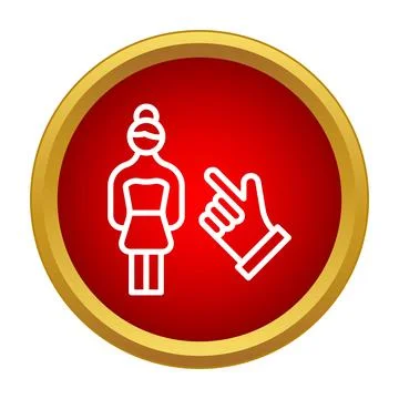 Hand selecting female user profile icon Stock Illustration