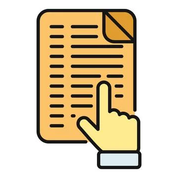 Hand selecting item on document list icon 스톡 일러스트