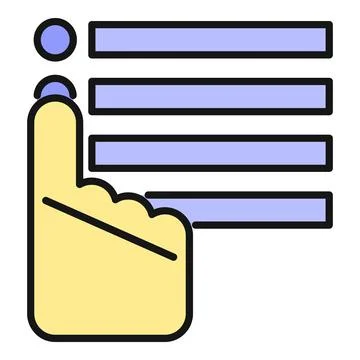 Hand selecting option from a checklist or menu Stock Illustration
