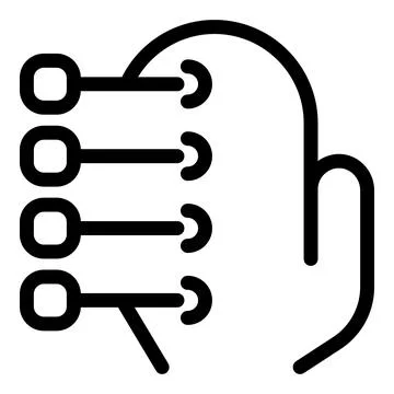 Hand selecting option from multiple choice list icon Illustrazione stock