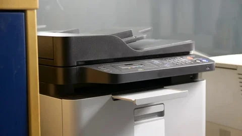 Hand sending document via fax Stock Footage 75569815