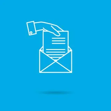 Hand sending letter Stock-Illustration