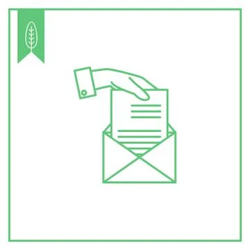 Hand sending letter Stock Illustration