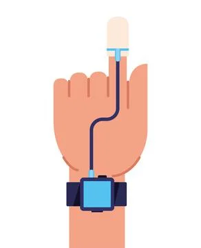 Hand with sensor Stock Illustration