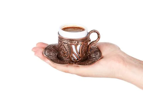 Hand Serving Turkish Coffee Stock Photos