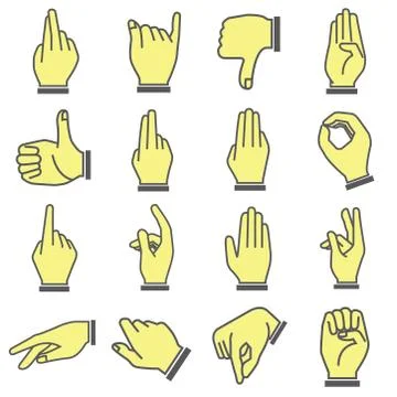 Hand set, cartoon style Illustrazione stock