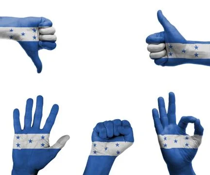 Hand set with the flag of honduras Stock Illustration